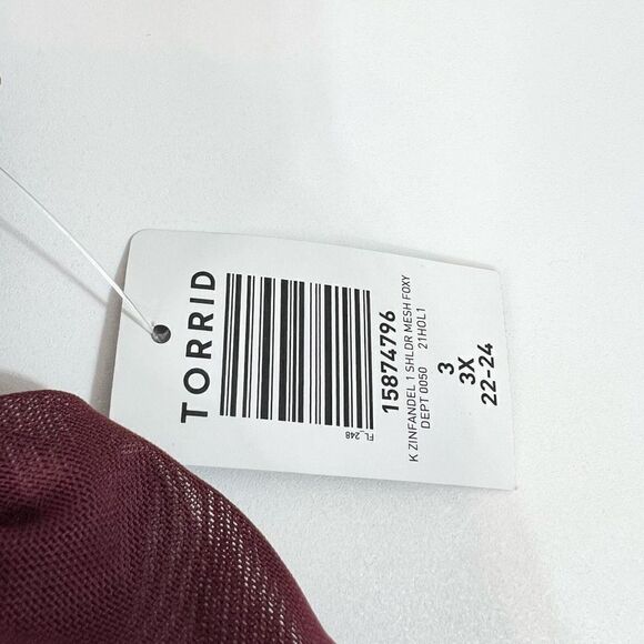 Torrid Shirt Womens 3x One Shoulder Mesh Foxy Top Contrast Lining Sleeveless New - Picture 2 of 8